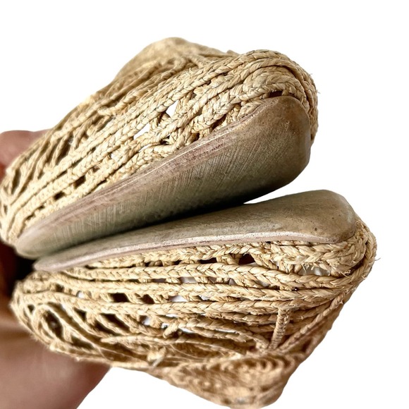 Sundance Veracruz Vintage Lace Mules Pointed Toe Raffia Artisans Dama Raffia - Picture 10 of 12